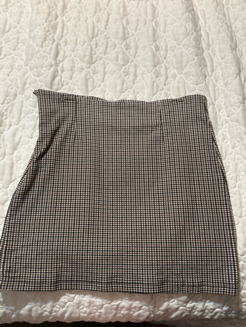 SHEIN Houndstooth Mini Skirt - Black & White